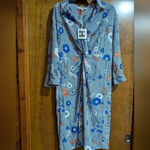 Davi & Dani Floral Striped Dress NWT Large